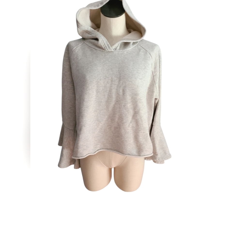 Melrose & Market Cropped Lt. Gray Cotton Hoodie